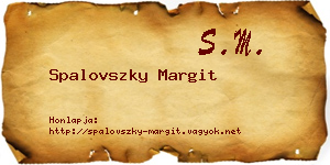 Spalovszky Margit névjegykártya